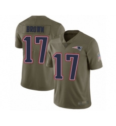 Men's New England Patriots #17 Antonio Brown Limited Olive 2017 Salute to Service Football Jersey