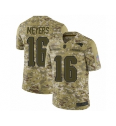Youth New England Patriots #16 Jakobi Meyers Limited Camo 2018 Salute to Service Football Jersey