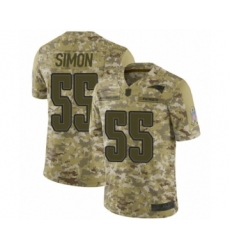 Men's New England Patriots #55 John Simon Limited Camo 2018 Salute to Service Football Jersey