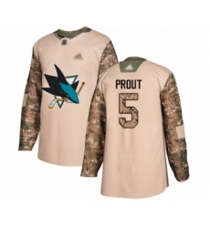 Youth San Jose Sharks #5 Dalton Prout Authentic Camo Veterans Day Practice Hockey Jersey