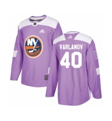 Youth New York Islanders #40 Semyon Varlamov Authentic Purple Fights Cancer Practice Hockey Jersey