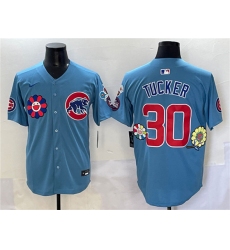 Men's Chicago Cubs #30 Kyle Tucker Blue 2025 Tokyo Series 2nd Alternate Limited Stitched Baseball Jersey
