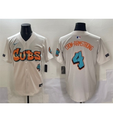 Men's Chicago Cubs #4 Pete Crow-Armstrong Cream 'Graffiti North Side Edition' Vapor Premier Limited Stitched Baseball Jersey