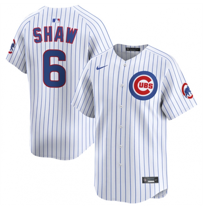 Men's Chicago Cubs #6 Matt Shaw White Home Limited Stitched Baseball Jersey