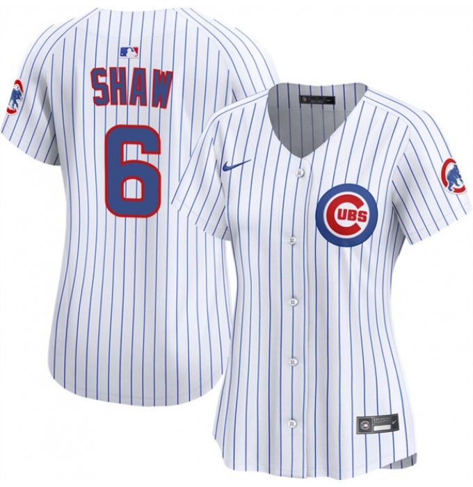 Women's Chicago Cubs #6 Matt Shaw White Home Limited Stitched Baseball Jersey(Run Small)