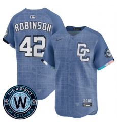 Men's Washington Nationals #42 Jackie Robinson Blue 2025 City Connect Limited Stitched Baseball Jersey