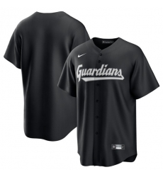 Men's Cleveland Guardians Blank Black Lights Out Limited Stitched Baseball Jersey