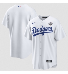 Men's Los Angeles Dodgers Blank White 2025 World Series Home Cool Base Stitched Baseball Jersey