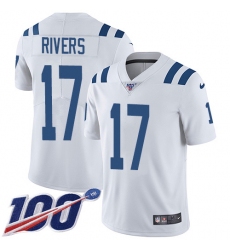 Youth Nike Indianapolis Colts #17 Philip Rivers White Stitched NFL 100th Season Vapor Untouchable Limited Jersey