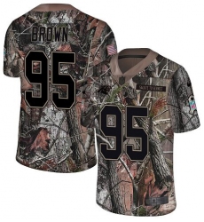 Men's Carolina Panthers #95 Derrick Brown Camo Stitched NFL Limited Rush Realtree Jersey