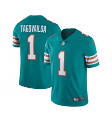 Men's Miami Dolphins #1 Tua Tagovailoa Aqua Vapor Stitched Jersey Men's Miami Dolphins #1 Tua Tagovailoa Aqua Vapor Stitched Jersey