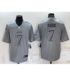 Men's Dallas Cowboys #7 Trevon Diggs LOGO Grey Atmosphere Fashion 2022 Vapor Untouchable Stitched Nike Limited Jersey