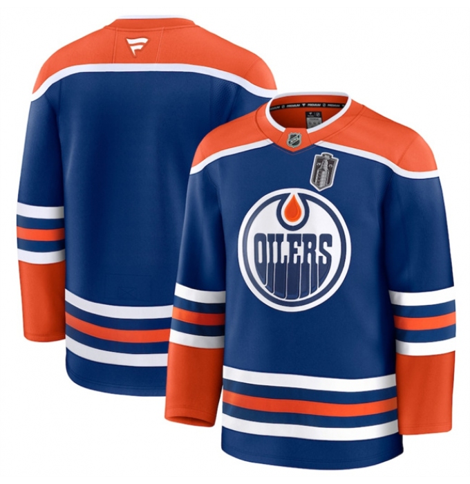 Men's Edmonton Oilers Blank Royal 2025 Stanley Cup Final Stitched Hockey Jersey