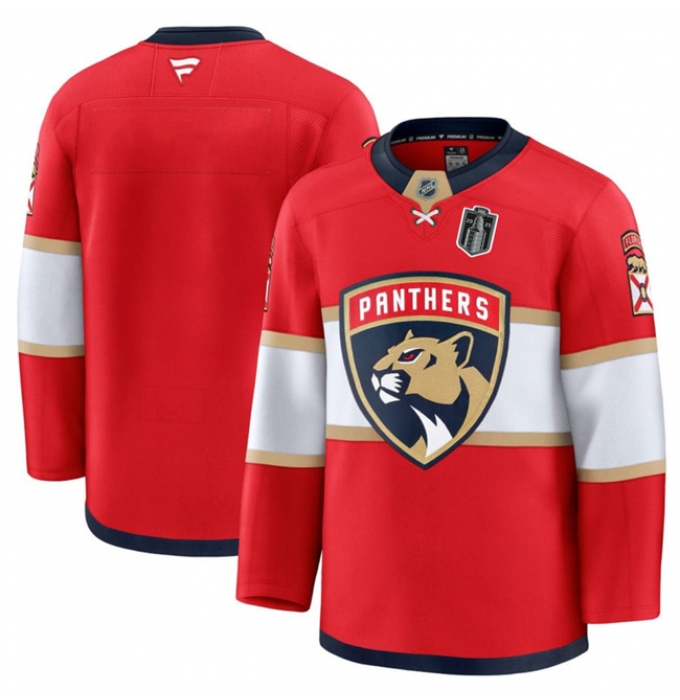 Men's Florida Panthers Blank Red 2025 Stanley Cup Final Stitched Hockey Jersey