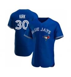 Men's Toronto Blue Jays #30 Alejandro Kirk George Springer Royal Flex Base Stitched Jersey