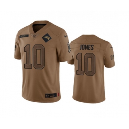 Men's Nike New England Patriots #10 Mac Jones 2023 Brown Salute To Service Limited Football Stitched Jersey Men's Nike New England Patriots #10 Mac Jones 2023 Brown Salute To Service Limited Football Stitched Jersey