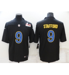 Men's Los Angeles Rams #9 Matthew Stafford Nike Black Super Bowl LVI Bound Limited Fashion Jersey