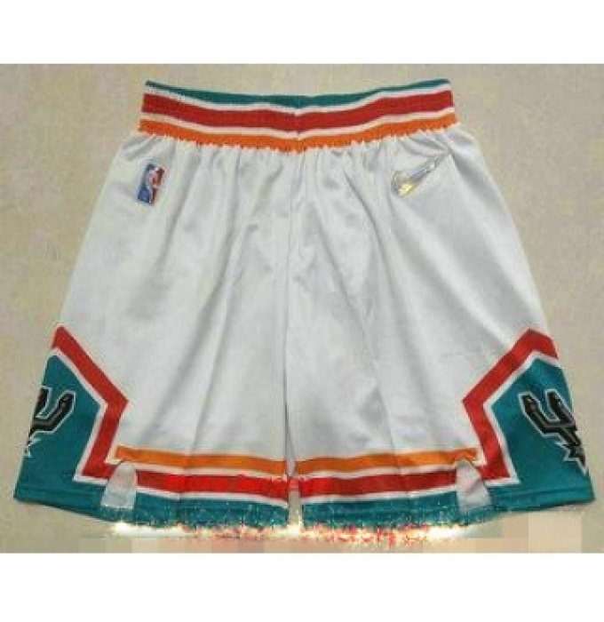 Men's San Antonio Spurs White 75th Anniversary Diamond 2021 Stitched Swingman Shorts