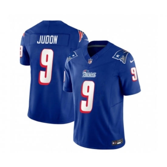 Men's Nike New England Patriots #9 Matthew Judon Blue 2023 F.U.S.E. Vapor Limited Football Stitched Jersey Men's Nike New England Patriots #9 Matthew Judon Blue 2023 F.U.S.E. Vapor Limited Football Stitched Jersey