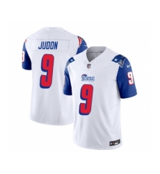 Men's Nike New England Patriots #9 Matthew Judon White Blue 2023 F.U.S.E. Vapor Limited Football Stitched Jersey Men's Nike New England Patriots #9 Matthew Judon White Blue 2023 F.U.S.E. Vapor Limited Football Stitched Jersey