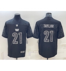 Men's Washington Commanders #21 Sean Taylor Black Reflective Limited Stitched Football Jersey