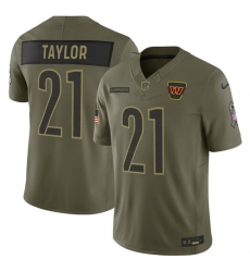 Men's Washington Commanders #21 Sean Taylor Olive 2025 Salute to Service Limited Football Stitched Jersey