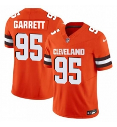Men's Cleveland Browns #95 Garrett Orange 2025 Vapor Limited Football Stitched Jersey
