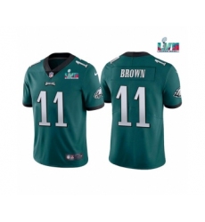 Men's Philadelphia Eagles #11 A. J. Brown Green Super Bowl LVII Patch Vapor Untouchable Limited Stitched Jersey