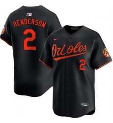Men's Baltimore Orioles #2 Gunnar Henderson Black Alternate Limited Stitched Baseball Jersey