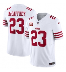 Men's San Francisco 49ers #23 Christian McCaffrey White 2025 F.U.S.E. With 2-Star C Vapor Untouchable Limited Stitched Football Jersey