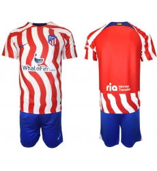 Men's Atlético de Madrid Blank 2023-24 Red Blue Home Soccer Jersey