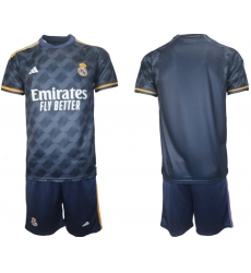Men's Real Madrid Blank Navy 2023-24 Away Soccer Jersey