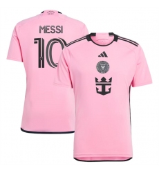 Men's Inter Miami CF #10 Lionel Messi Pink 2024-25 Home Soccer Jersey