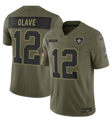 Men's New Orleans Saints #12 Chris Olave Olive 2025 Salute to Service Limited Football Stitched Jersey
