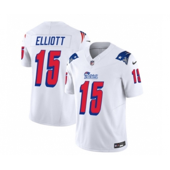 Men's Nike New England Patriots #15 Ezekiel Elliott White 2023 F.U.S.E. Vapor Limited Football Stitched Jersey Men's Nike New England Patriots #15 Ezekiel Elliott White 2023 F.U.S.E. Vapor Limited Football Stitched Jersey