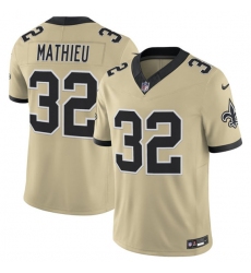 Men's New Orleans Saints #32 Tyrann Mathieu Gold 2025 F.U.S.E. Alternate Vapor Limited Football Stitched Jersey