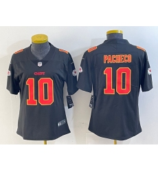 Women's Kansas City Chiefs #10 Isiah Pacheco Black Fashion Vapor Limited Stitched Jersey