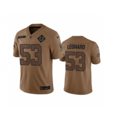 Men's Nike Indianapolis Colts #53 Shaquille Leonard 2023 Brown Salute To Sertvice Limited Football Stitched Jersey