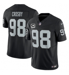 Men's Las Vegas Raiders #98 Maxx Crosby Black 2025 F.U.S.E. With 4-Star C Vapor Limited Football Stitched Jersey