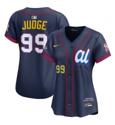 Women's American League #99 Aaron Judge Navy 2025 All-Star Edition Limited Stitched Baseball Jersey(Run Small)