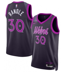 Men's Minnesota Timberwolves #30 Julius Randle Purple 2025-26 City Edition Stitched Basketball Jersey