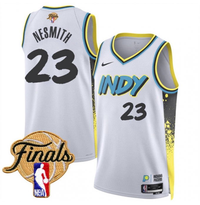 Men's Indiana Pacers #23 Aaron Nesmith White 2024-25 City Edition Stitched Basketball Jersey