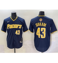 Men's Indiana Pacers #43 Pascal Siakam Navy 2025 Finals Vapor Stitched Baseball Jersey