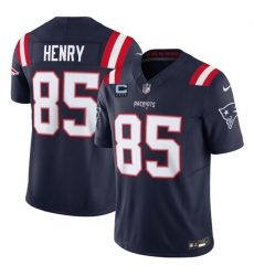 Men's New England Patriots #85 Hunter Henry Navy 2025 F.U.S.E. With 4-Star C Vapor Limited Stitched Jersey