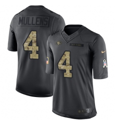 Youth Nike San Francisco 49ers #4 Nick Mullens Limited Black 2016 Salute to Service NFL Jersey
