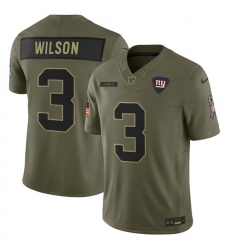 Men's New York Giants #3 Russell Wilson Olive 2025 F.U.S.E. Salute to Service Limited Football Stitched Jersey