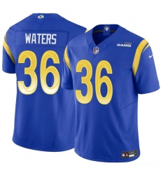 Men's Los Angeles Rams #36 Jordan Waters Blue 2024 F.U.S.E. Vapor Untouchable Football Stitched Jersey