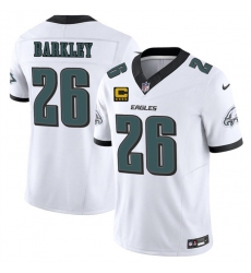 Men's Philadelphia Eagles #26 Saquon Barkley White 2025 F.U.S.E. With 4-Star C Vapor Untouchable Limited Stitched Football Jersey