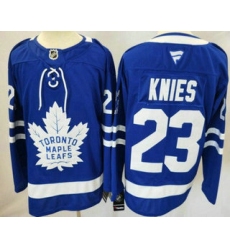 Men's Toronto Maple Leafs #23 Matthew Knies Blue Authentitc Jersey