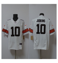 Men's Cleveland Browns #10 Quinshon Judkins White 2025 Draft F.U.S.E. Vapor Limited Football Stitched Jersey